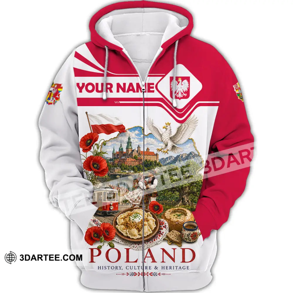 Unisex Shirt - Custom Poland Shirt - Zipper Hoodie / S - T-shirt