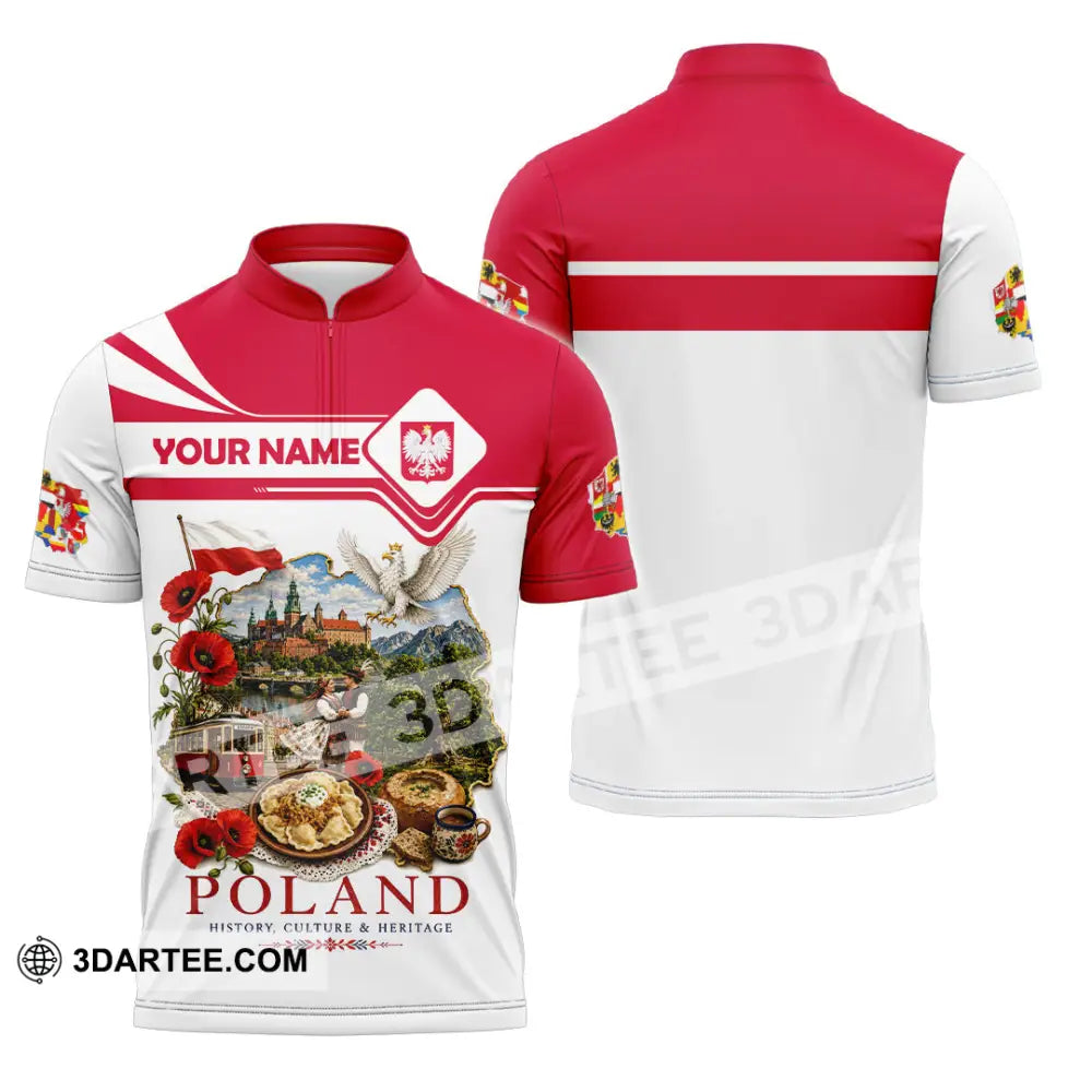 Unisex Shirt - Custom Poland Shirt - Zipper Polo Shirt / S - T-shirt