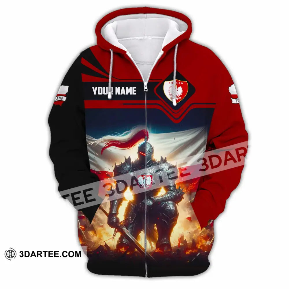 Unisex Shirt - Custom Polska Poland Shirt Zipper Hoodie / S T-shirt