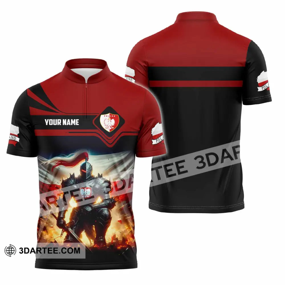 Unisex Shirt - Custom Polska Poland Shirt Zipper Polo Shirt / S T-shirt