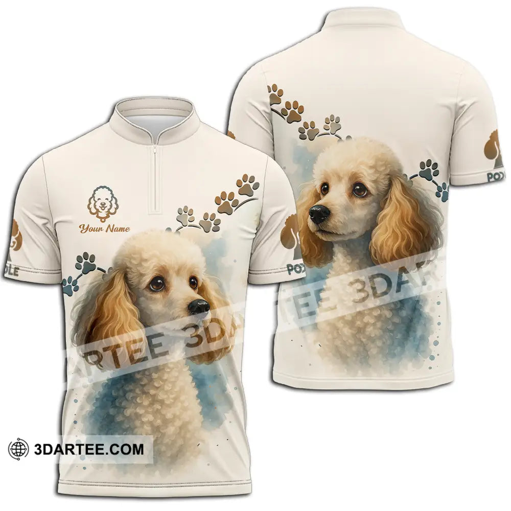 Unisex Shirt - Custom Poodle Shirt Zipper Polo Shirt / S T-shirt