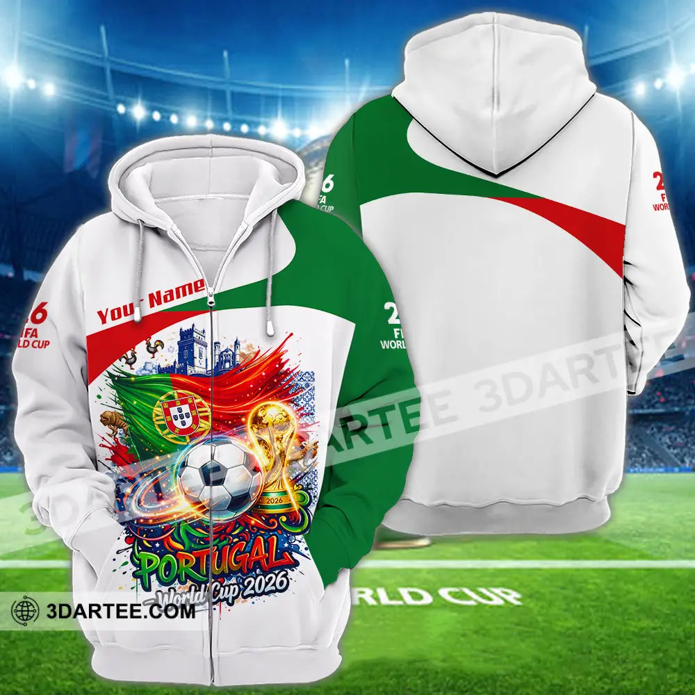 Unisex Shirt - Custom Portugal World Cup 2026 3D Shirt - Zipper Hoodie / S - T-shirt