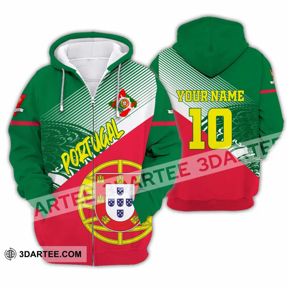 Unisex Shirt - Custom Portugal 3D Shirt Zipper Hoodie / S T-shirt