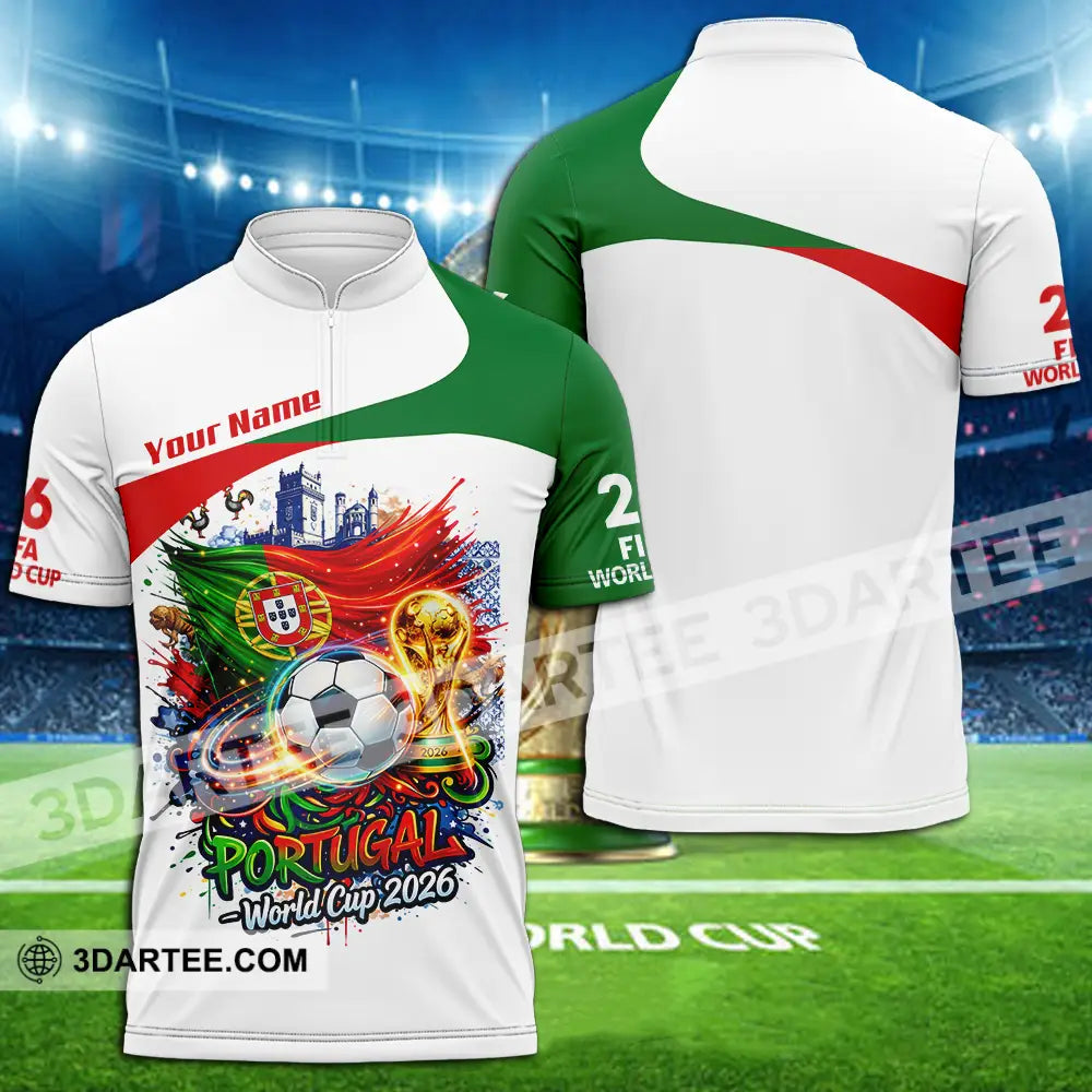 Unisex Shirt - Custom Portugal World Cup 2026 3D Shirt - Zipper Polo Shirt / S - T-shirt