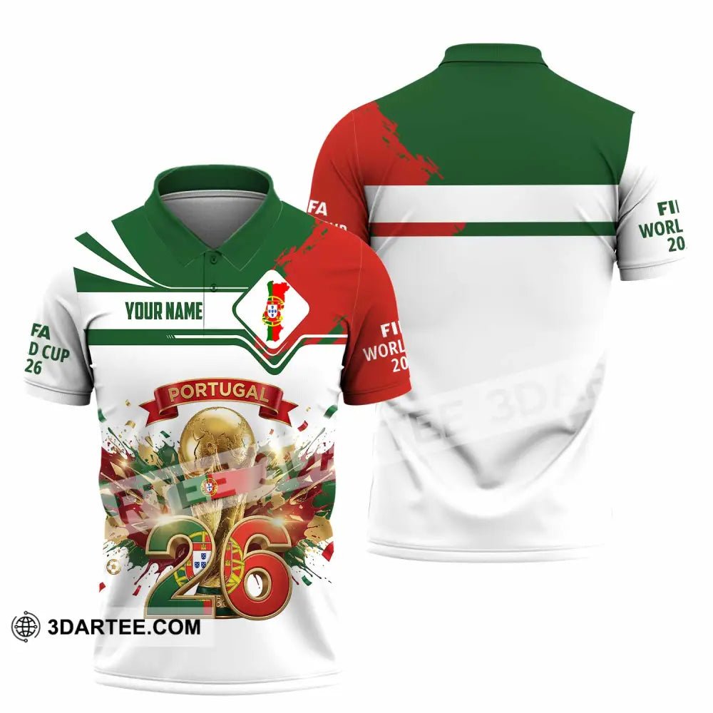 Unisex Shirt - Custom Portugal FIFA World Cup 2026 3D Shirt Polo Shirt / S T-shirt