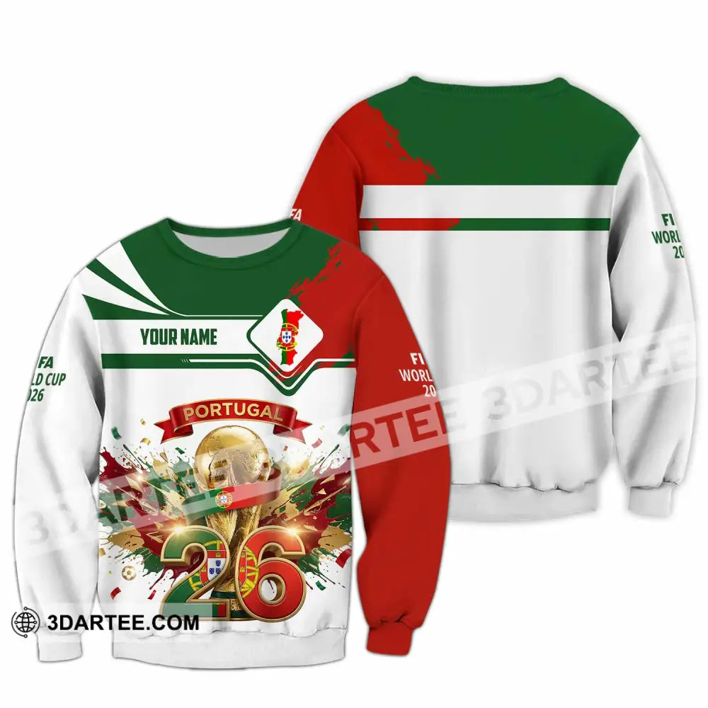 Unisex Shirt - Custom Portugal FIFA World Cup 2026 3D Shirt Long Sleeve / S T-shirt