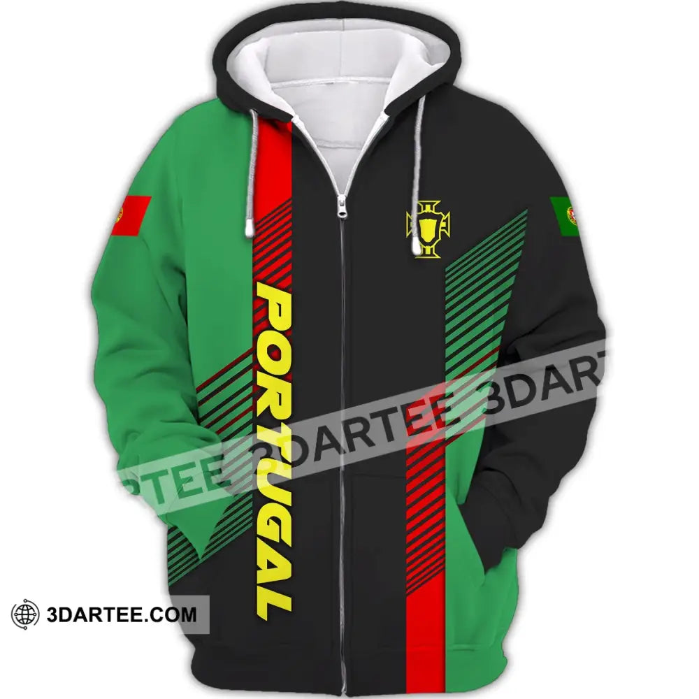 Unisex Shirt - Custom Portugal Name Logo Zipper Hoodie / S T-Shirt