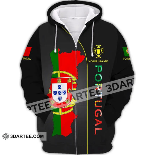 Unisex Shirt - Custom Portugal Name Zipper Hoodie / S T-Shirt