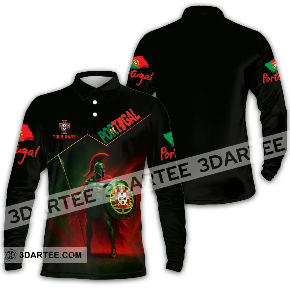 Unisex Shirt - Custom Portugal Warrior Shirt Long Sleeve Polo / S T-shirt