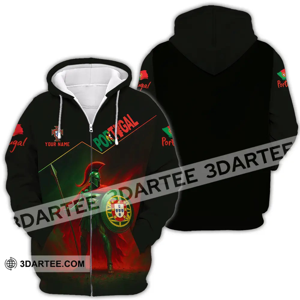 Unisex Shirt - Custom Portugal Warrior Shirt Zipper Hoodie / S T-shirt