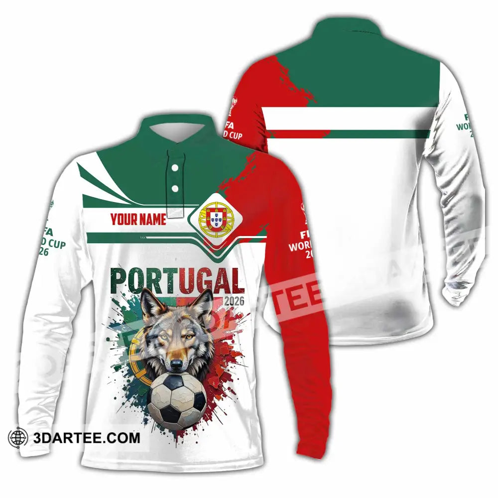 Unisex Shirt - Custom Portugal World Cup 2026 3D Shirt Long Sleeve Polo / S T-shirt