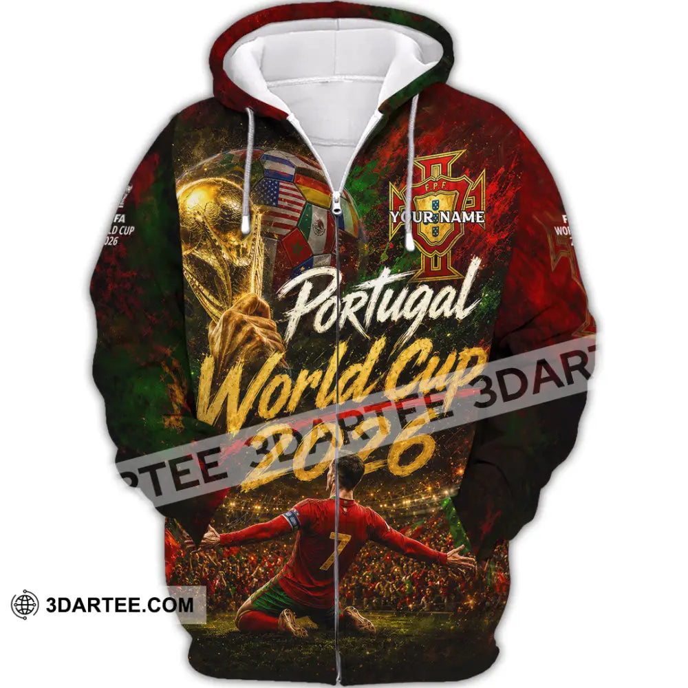 Unisex Shirt - Custom Portugal World Cup 2026 Shirt - Zipper Hoodie / S - T-shirt