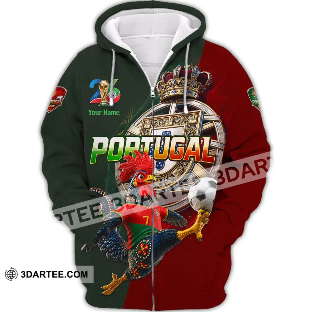 Unisex Shirt - Custom Portugal World Cup 2026 Shirt - Zipper Hoodie / S - T-shirt
