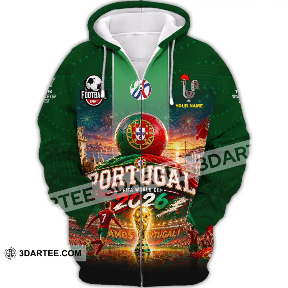 Unisex Shirt - Custom Portugal World Cup 2026 Shirt - Zipper Hoodie / S - T-shirt
