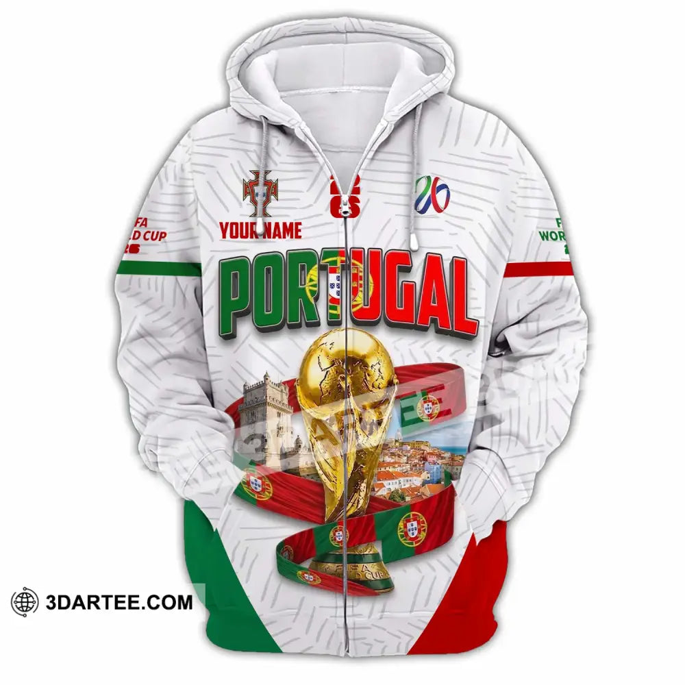 Unisex Shirt - Custom Portugal World Cup 2026 Shirt - Zipper Hoodie / S - T-shirt