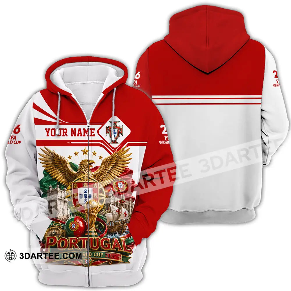 Unisex Shirt - Custom Portugal World Cup 2026 Shirt - Zipper Hoodie / S - T-shirt
