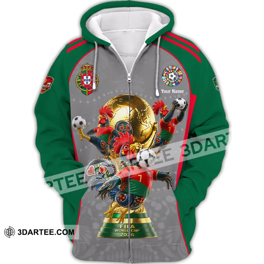 Unisex Shirt - Custom Portugal World Cup 2026 Shirt - Zipper Hoodie / S - T-shirt