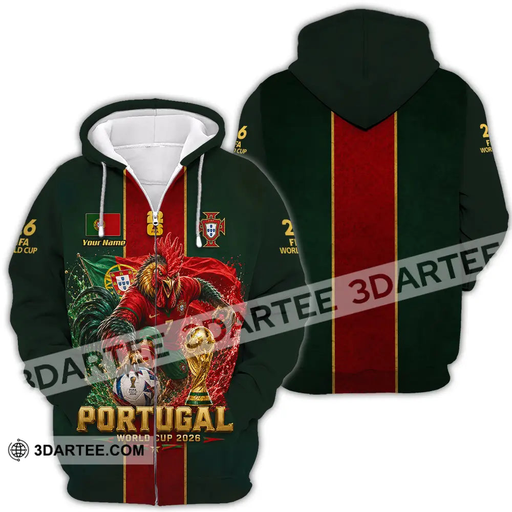 Unisex Shirt - Custom Portugal World Cup 2026 Shirt - Zipper Hoodie / S - T-shirt