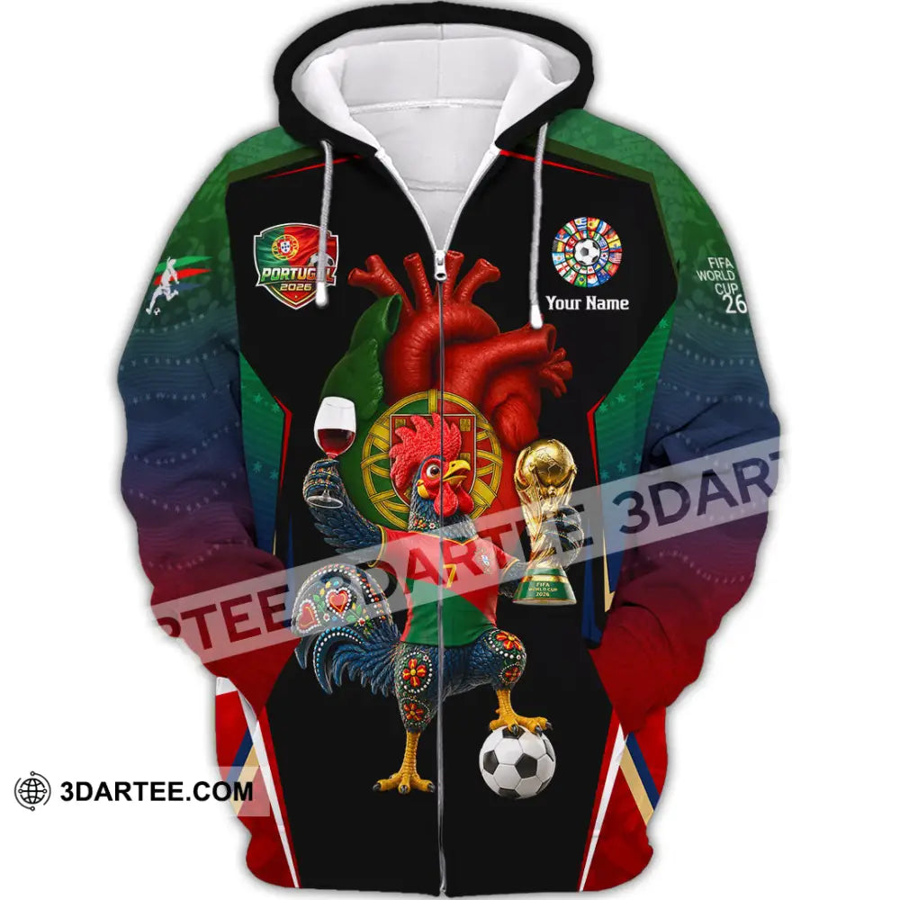Unisex Shirt - Custom Portugal World Cup 2026 Shirt - Zipper Hoodie / S - T-shirt