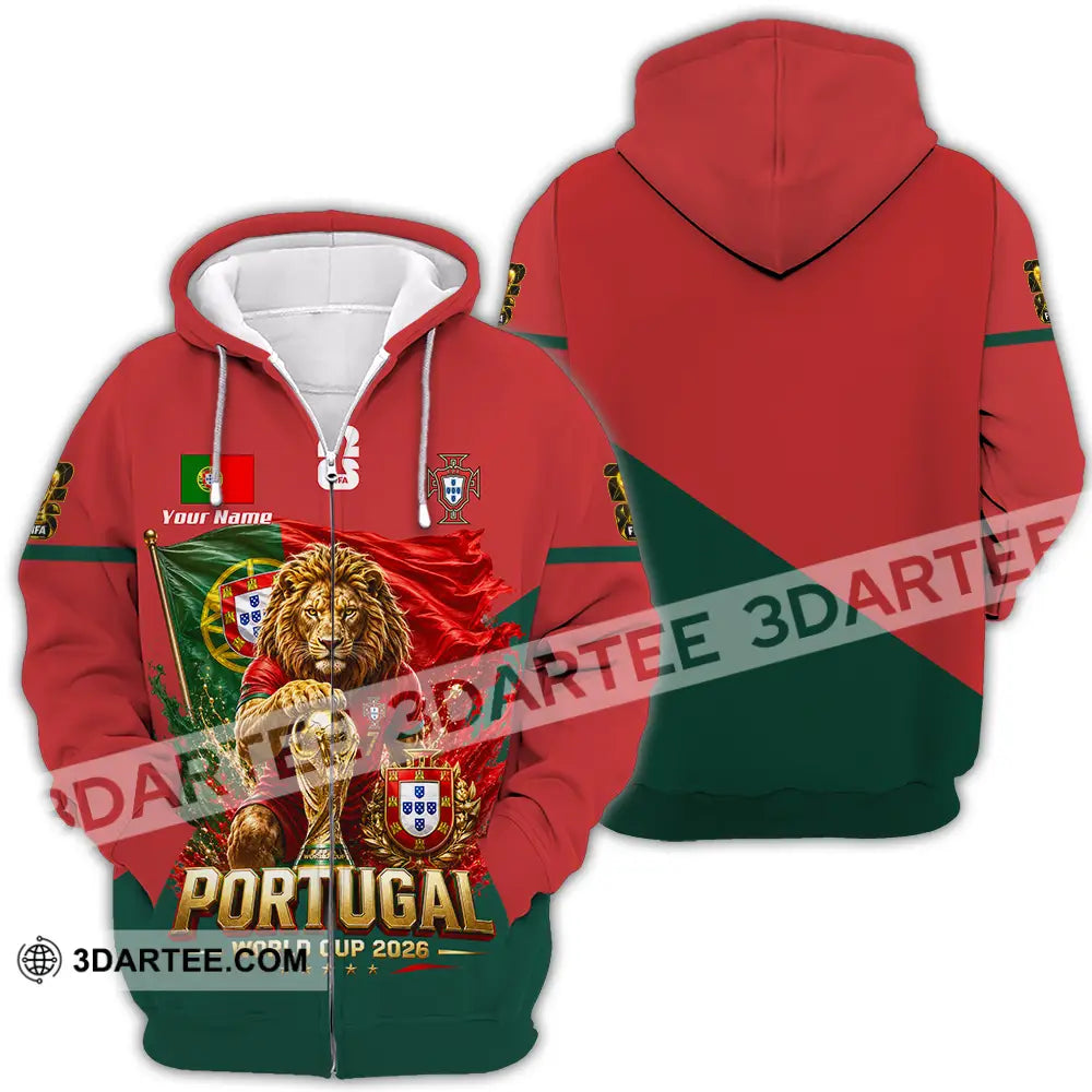 Unisex Shirt - Custom Portugal World Cup 2026 Shirt - Zipper Hoodie / S - T-shirt