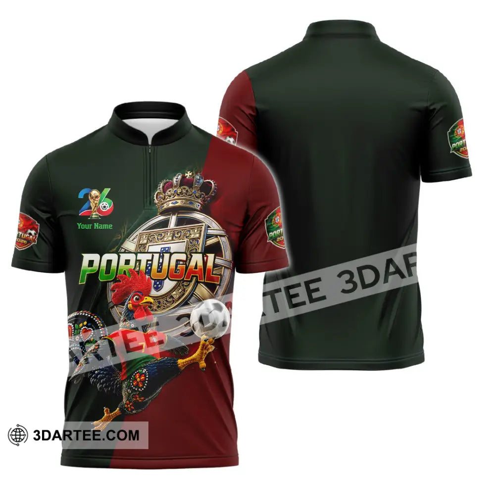 Unisex Shirt - Custom Portugal World Cup 2026 Shirt - Zipper Polo Shirt / S - T-shirt