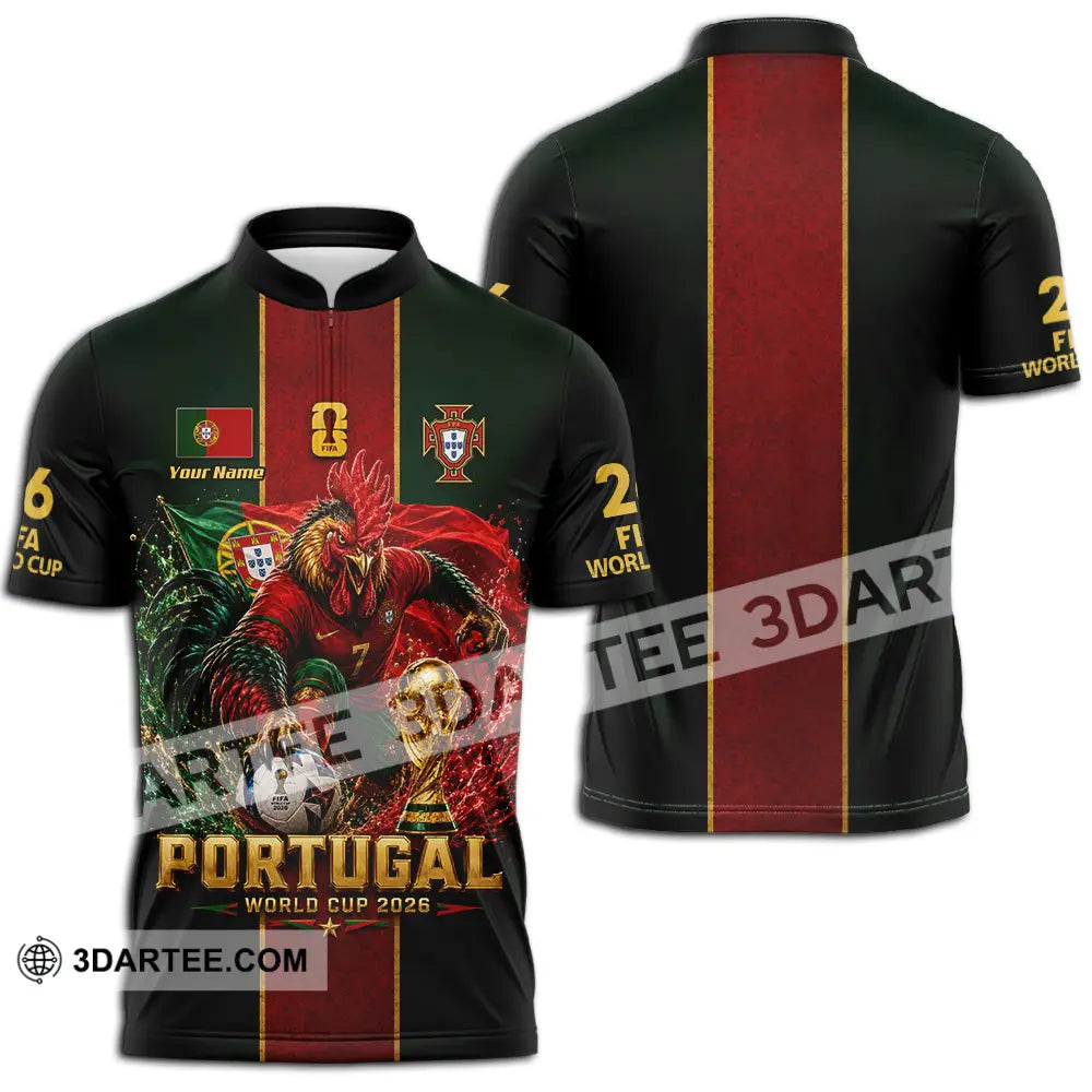 Unisex Shirt - Custom Portugal World Cup 2026 Shirt - Zipper Polo Shirt / S - T-shirt