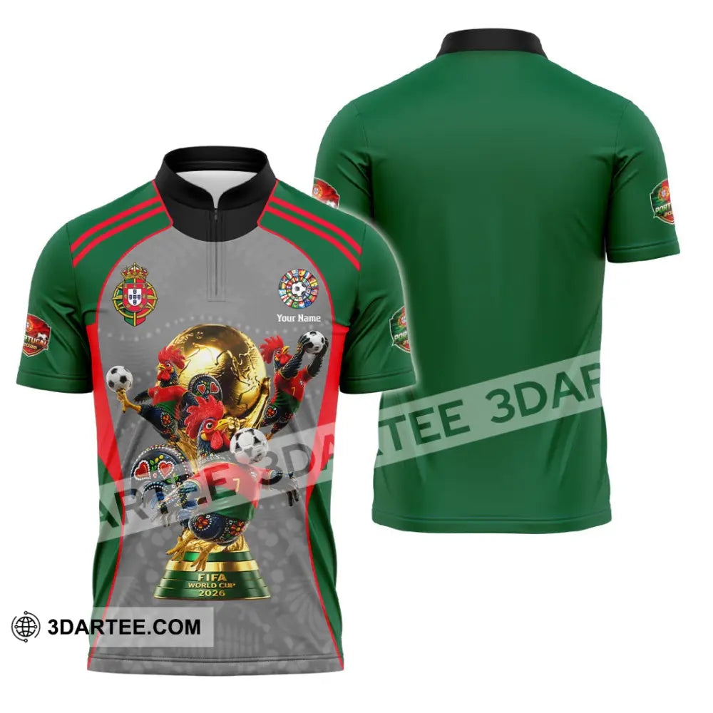 Unisex Shirt - Custom Portugal World Cup 2026 Shirt - Zipper Polo Shirt / S - T-shirt
