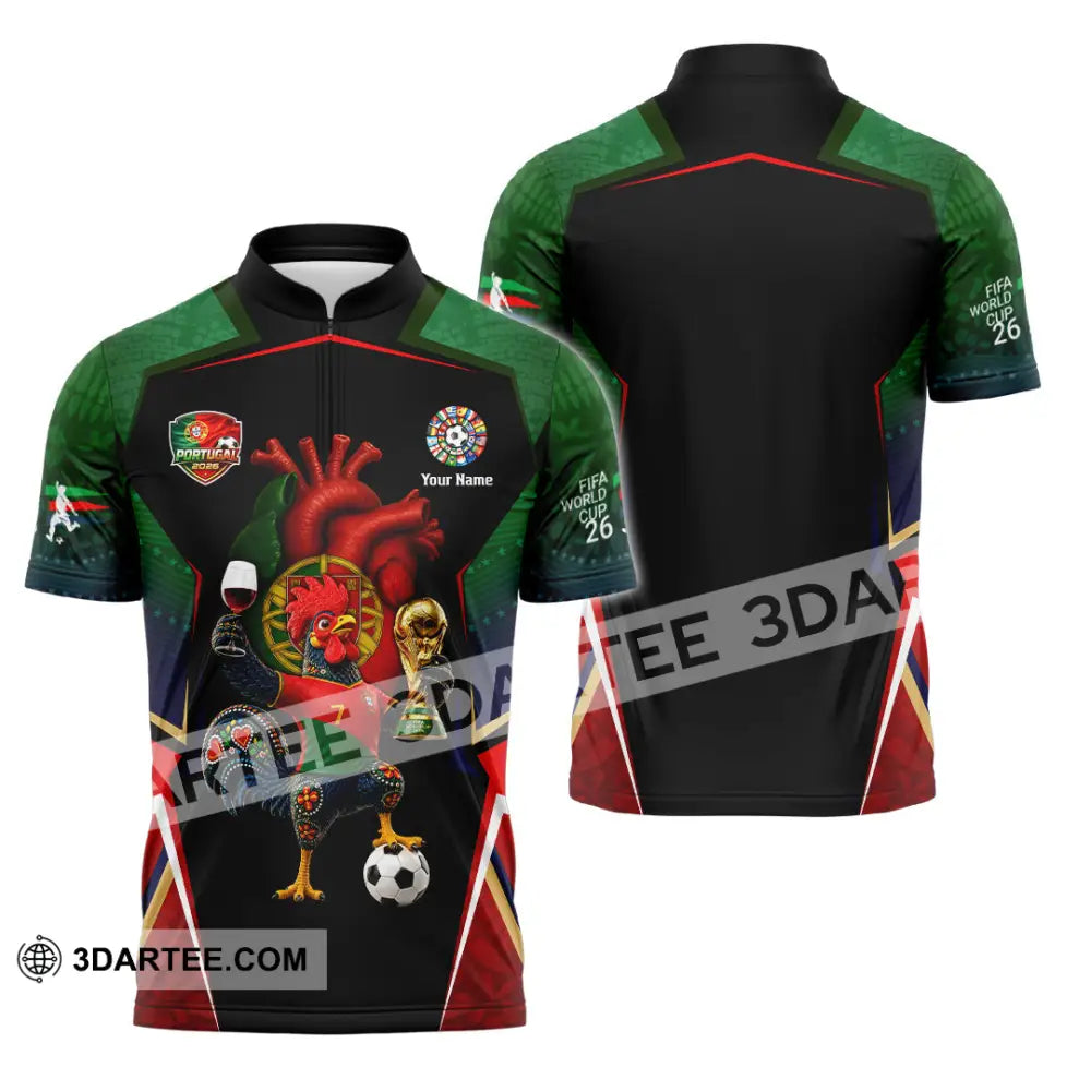 Unisex Shirt - Custom Portugal World Cup 2026 Shirt - Zipper Polo Shirt / S - T-shirt