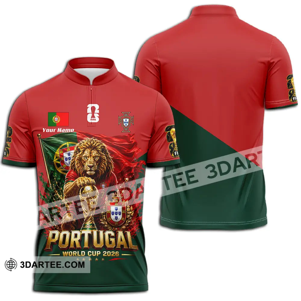 Unisex Shirt - Custom Portugal World Cup 2026 Shirt - Zipper Polo Shirt / S - T-shirt
