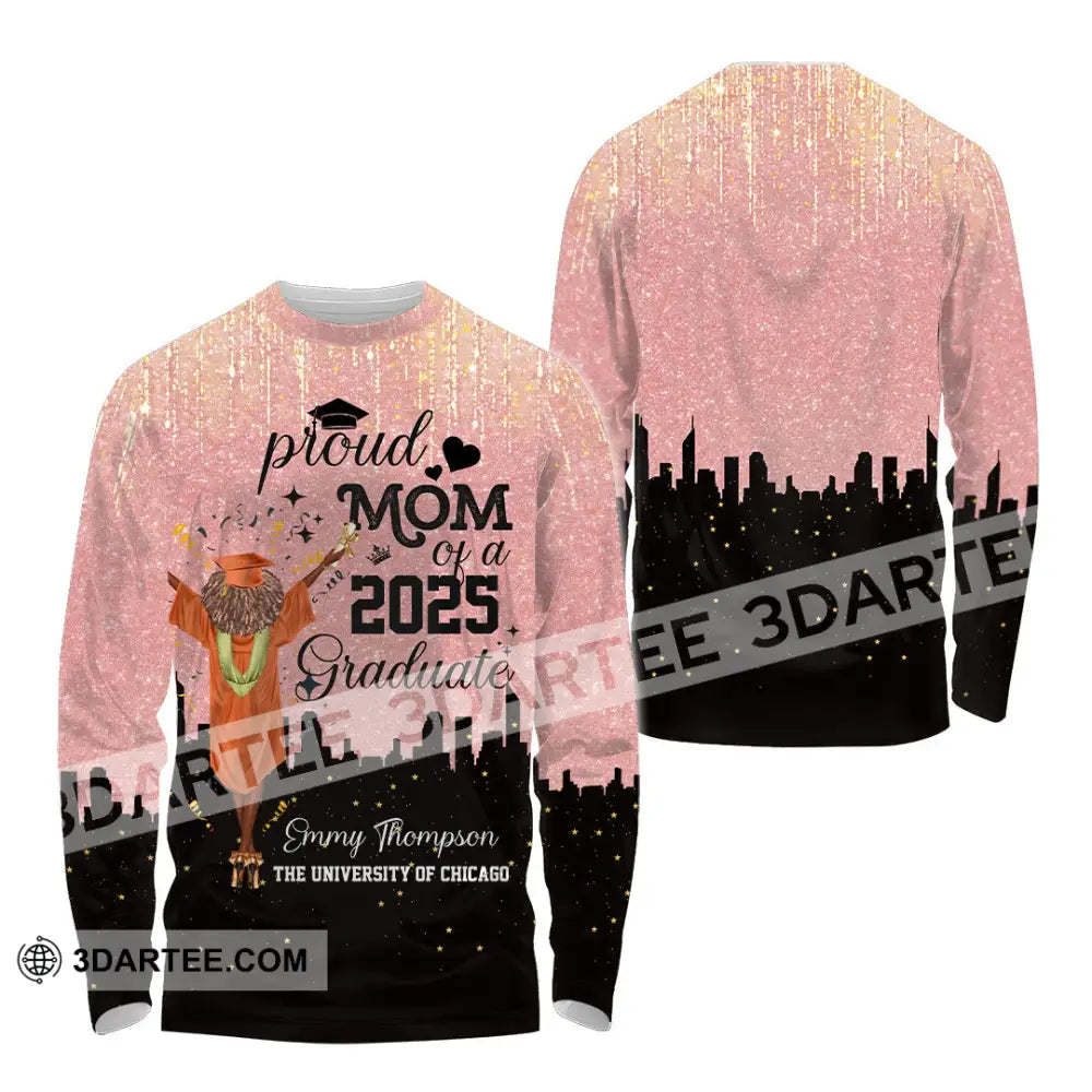 Unisex Shirt - Custom Shirt Proud Mom Of A 2025 Graduate Long Sleeve Shirt / S T-shirt