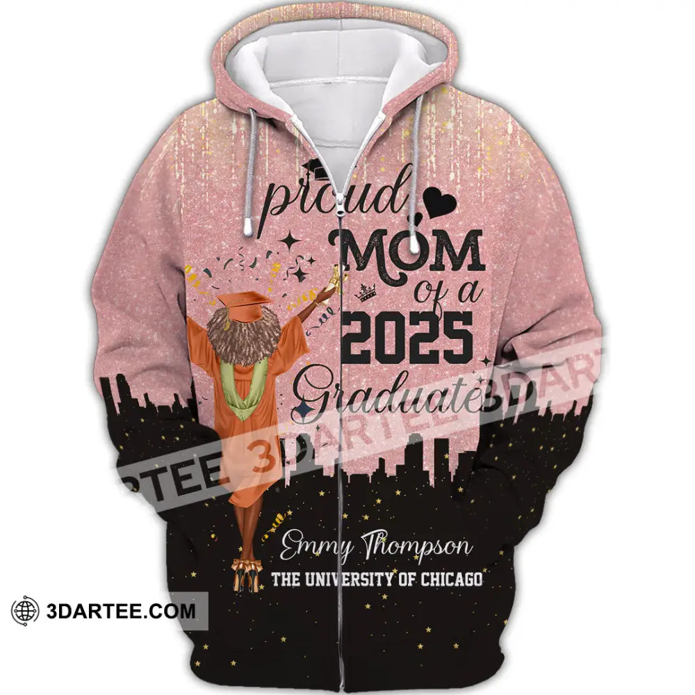 Unisex Shirt - Custom Shirt Proud Mom Of A 2025 Graduate Zipper Hoodie / S T-shirt