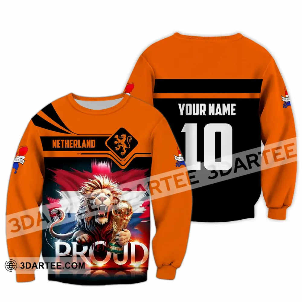 Unisex Shirt - Custom Proud Netherlands World Cup 2026 3D Shirt Long Sleeve / S T-shirt