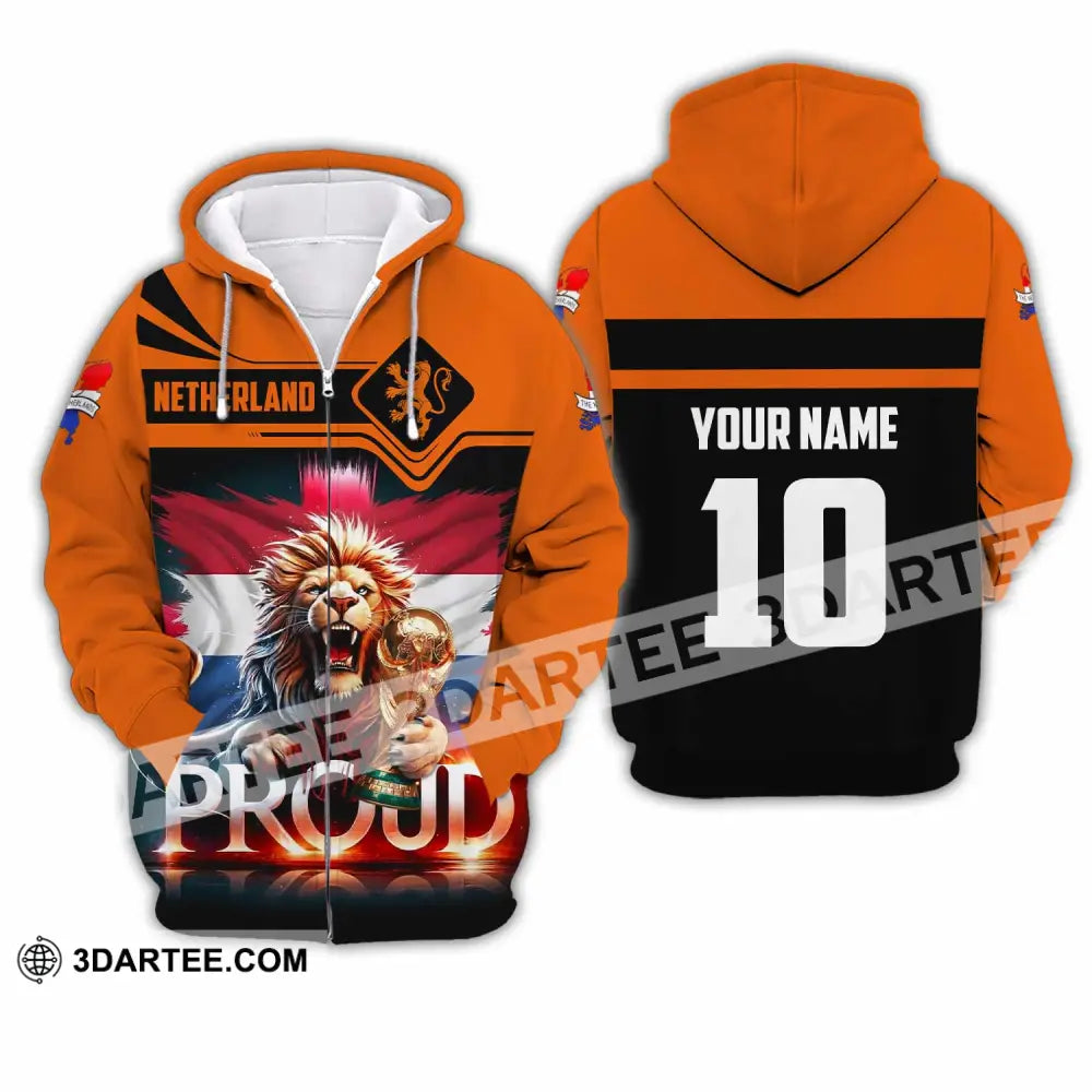 Unisex Shirt - Custom Proud Netherlands World Cup 2026 3D Shirt Zipper Hoodie / S T-shirt