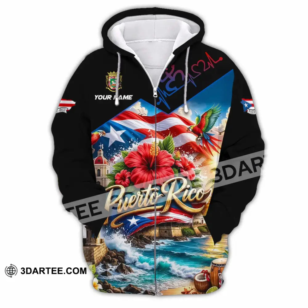 Unisex Shirt - Custom Puerto Rico Shirt - Zipper Hoodie / S - T-shirt