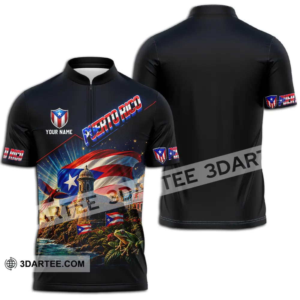 Unisex Shirt - Custom Puerto Rico Shirt - Zipper Polo Shirt / S - T-shirt