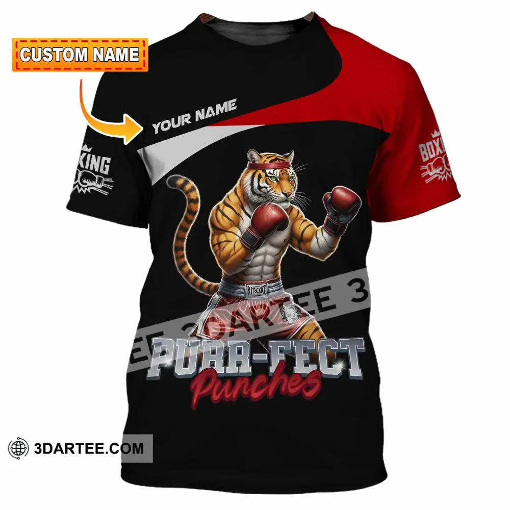 Unisex Shirt - Custom Purr-fect Punches Boxing 3D Shirt T-shirt