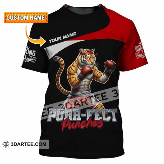 Unisex Shirt - Custom Purr-fect Punches Boxing 3D Shirt T-shirt