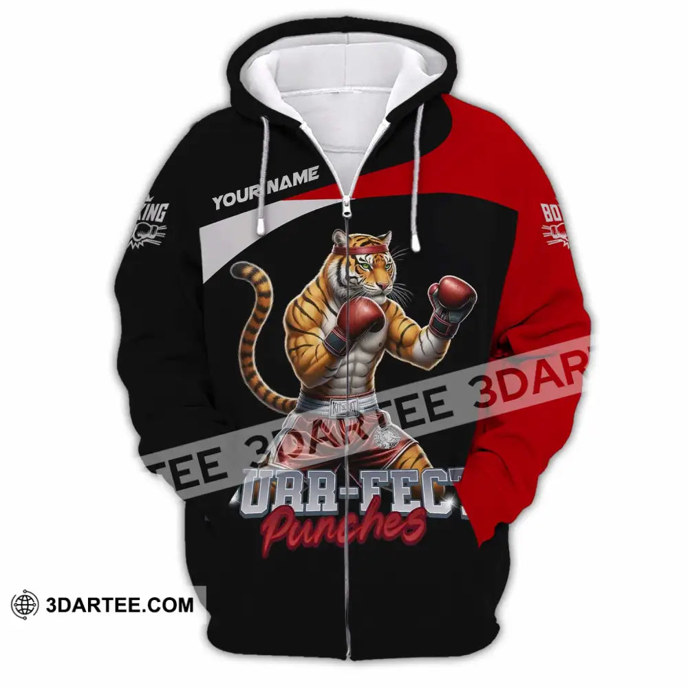Unisex Shirt - Custom Purr-fect Punches Boxing 3D Shirt Zipper Hoodie / S T-shirt
