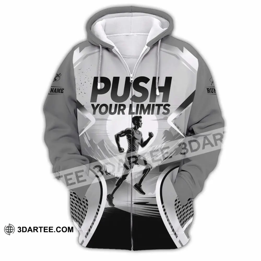 Unisex Shirt - Custom Push Your Limits Running 3D Shirt Zipper Hoodie / S T-shirt