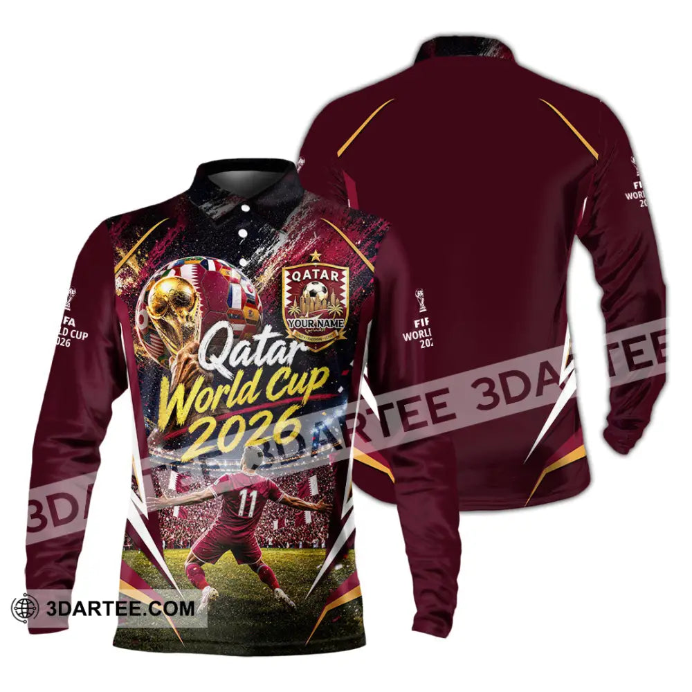 Unisex Shirt - Custom Qatar World Cup 2026 Shirt - Long Sleeve Polo / S - T-shirt