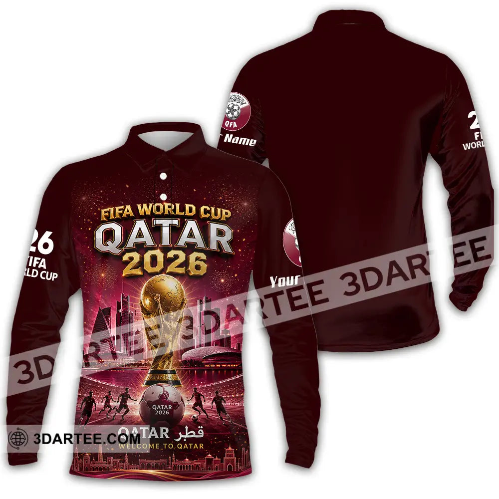 Unisex Shirt - Custom Qatar World Cup 2026 Shirt - Long Sleeve Polo / S - T-shirt