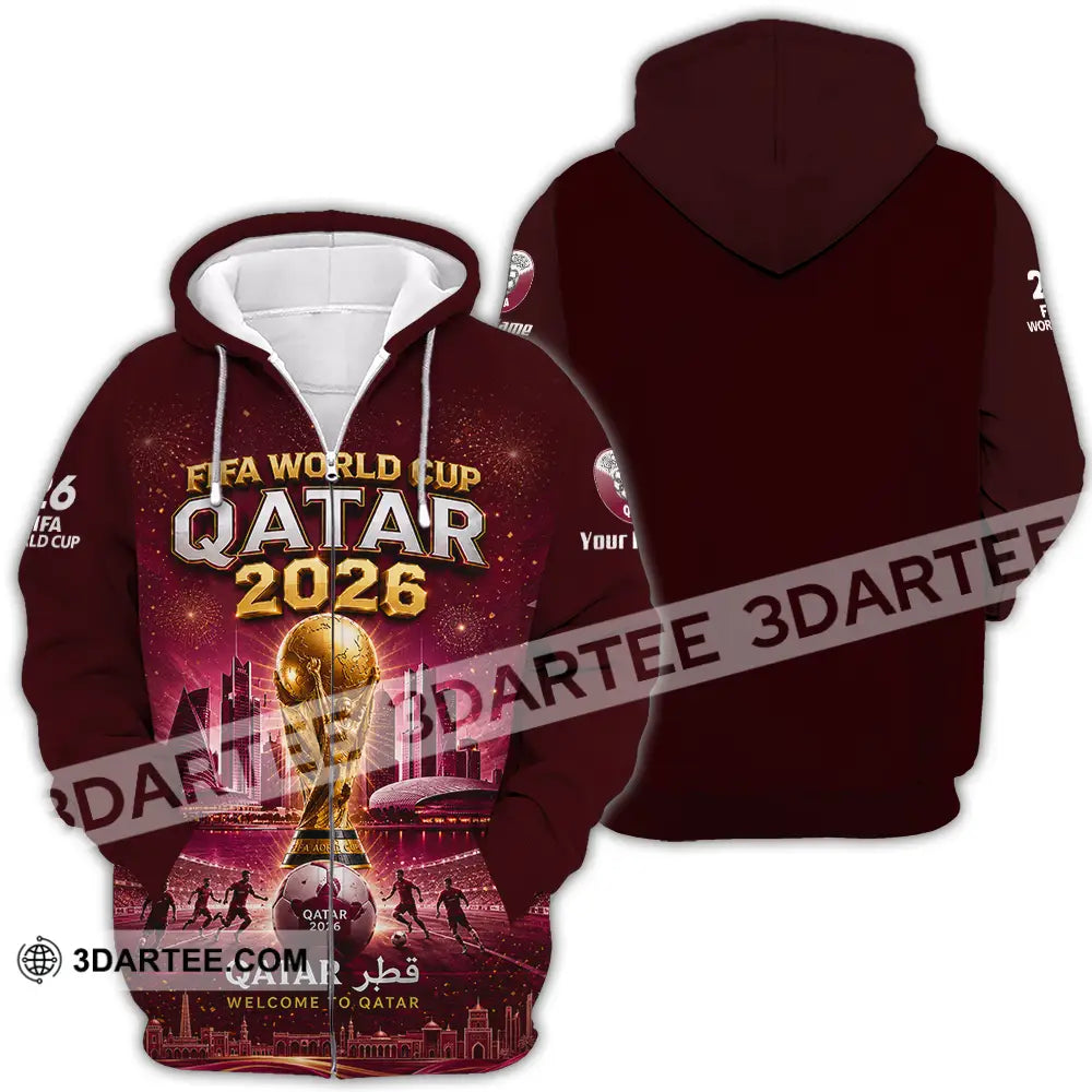 Unisex Shirt - Custom Qatar World Cup 2026 Shirt - Zipper Hoodie / S - T-shirt