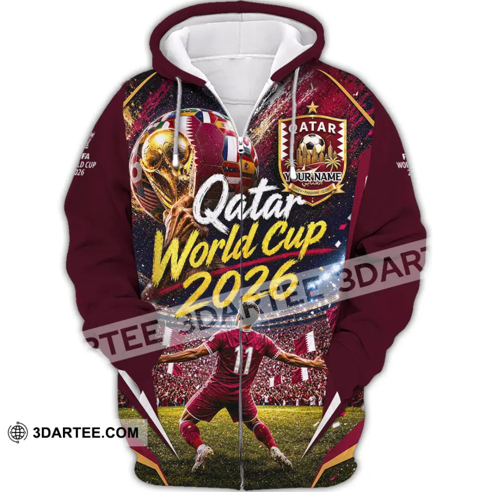 Unisex Shirt - Custom Qatar World Cup 2026 Shirt - Zipper Hoodie / S - T-shirt