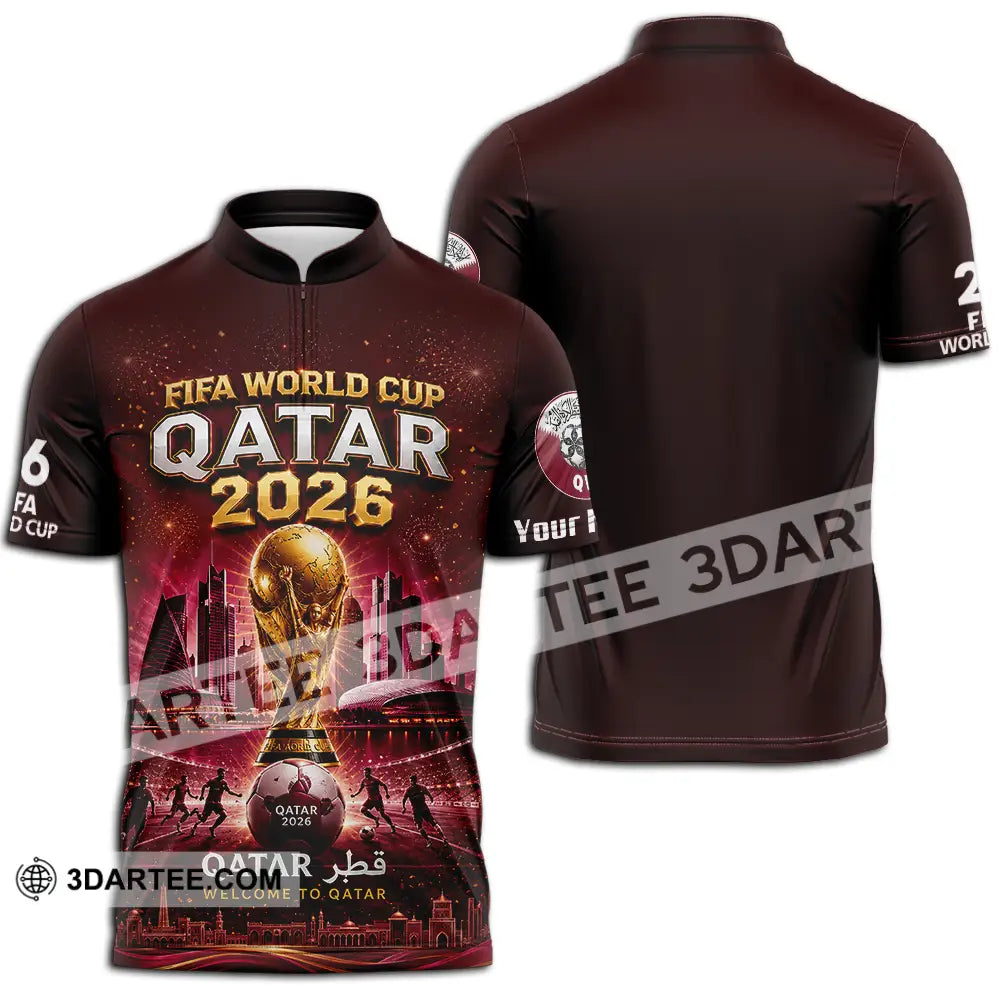 Unisex Shirt - Custom Qatar World Cup 2026 Shirt - Zipper Polo Shirt / S - T-shirt