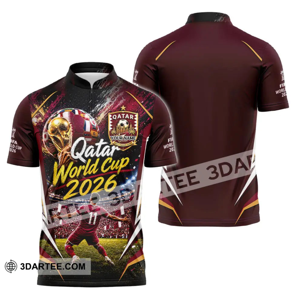 Unisex Shirt - Custom Qatar World Cup 2026 Shirt - Zipper Polo Shirt / S - T-shirt