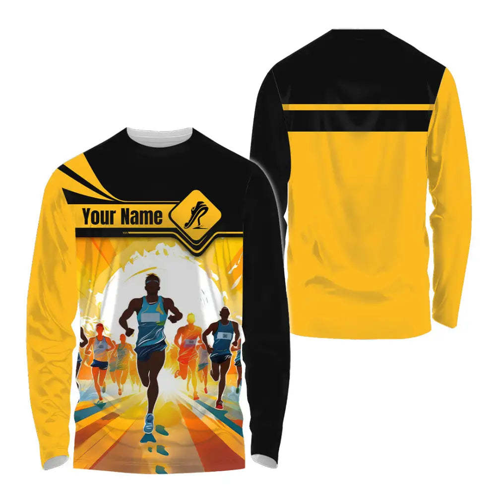 Unisex Shirt - Custom Ready To Run Love Marathon Running Shirt Long Sleeve Shirt / S T-shirt