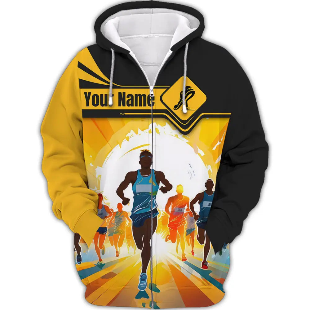 Unisex Shirt - Custom Ready To Run Love Marathon Running Shirt Zipper Hoodie / S T-shirt