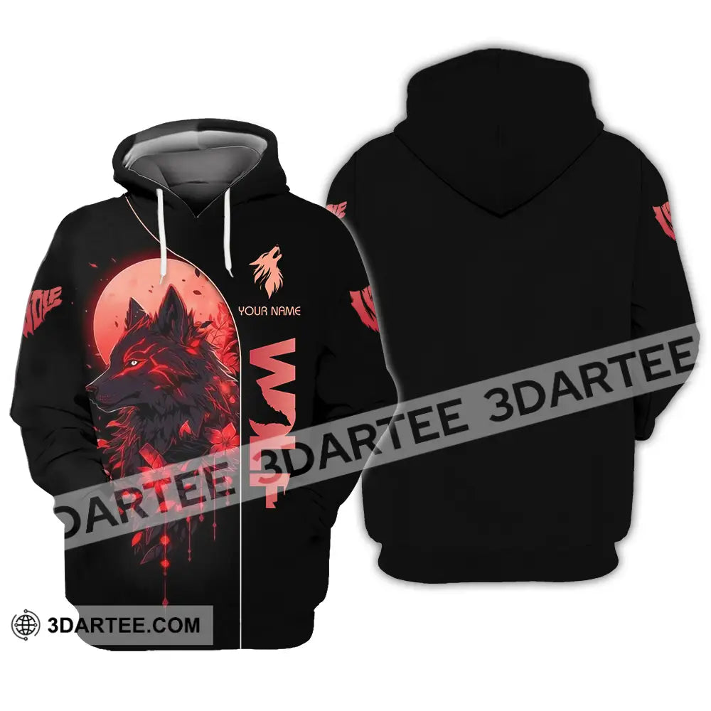Unisex Shirt - Custom Red Wolf 3D Shirt Hoodie / S T-shirt