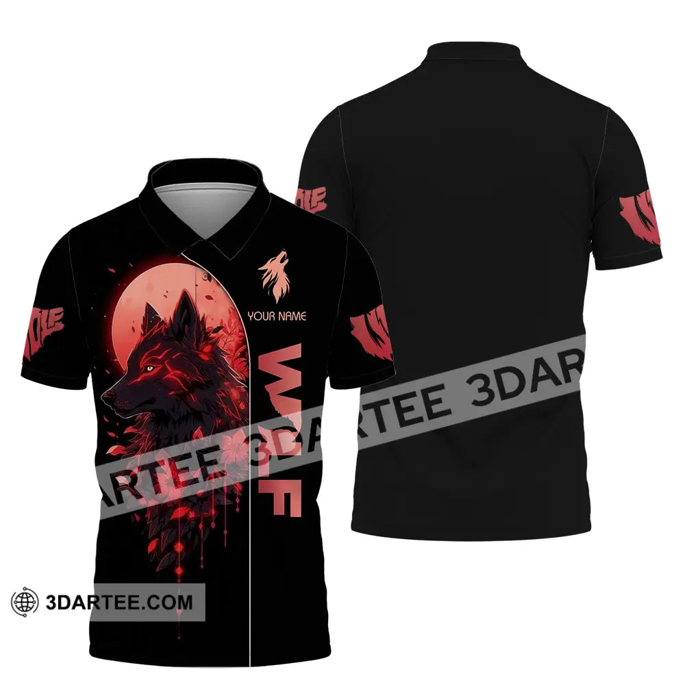 Unisex Shirt - Custom Red Wolf 3D Shirt Polo Shirt / S T-shirt