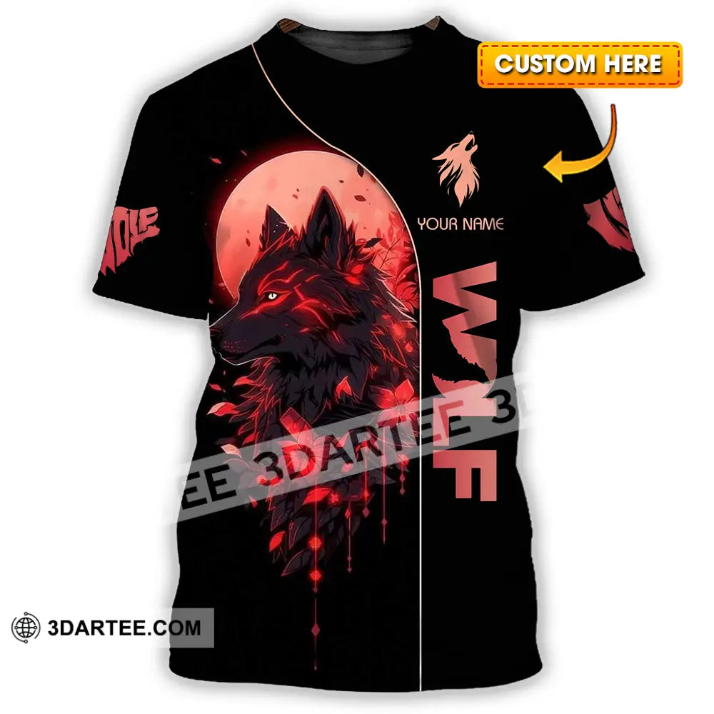 Unisex Shirt - Custom Red Wolf 3D Shirt T-shirt